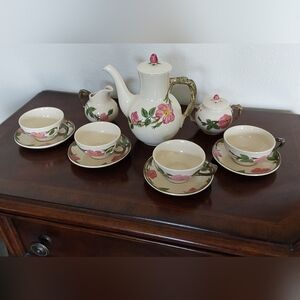 Franciscan Desert Rose Back Stamped‎ 11 Pc Tea Set with Tea Pot & Creamer